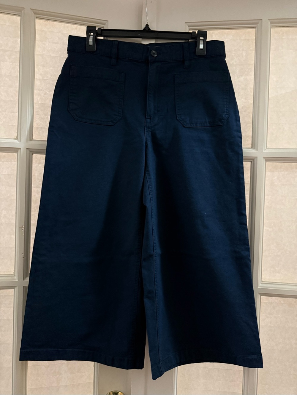Wide-Leg Navy Women's Crop Pants